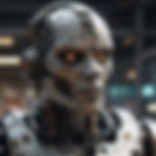 Futuristic robot in sci-fi movie