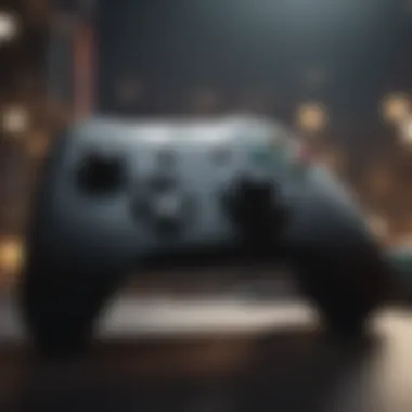 Game controller on futuristic background