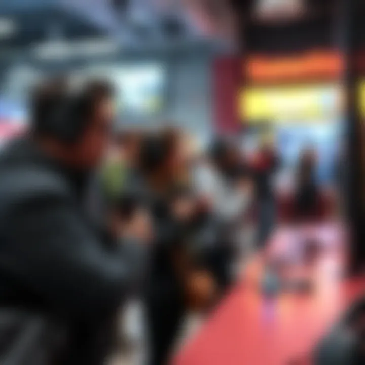 Gamers participating in an Overwatch event at a GameStop location