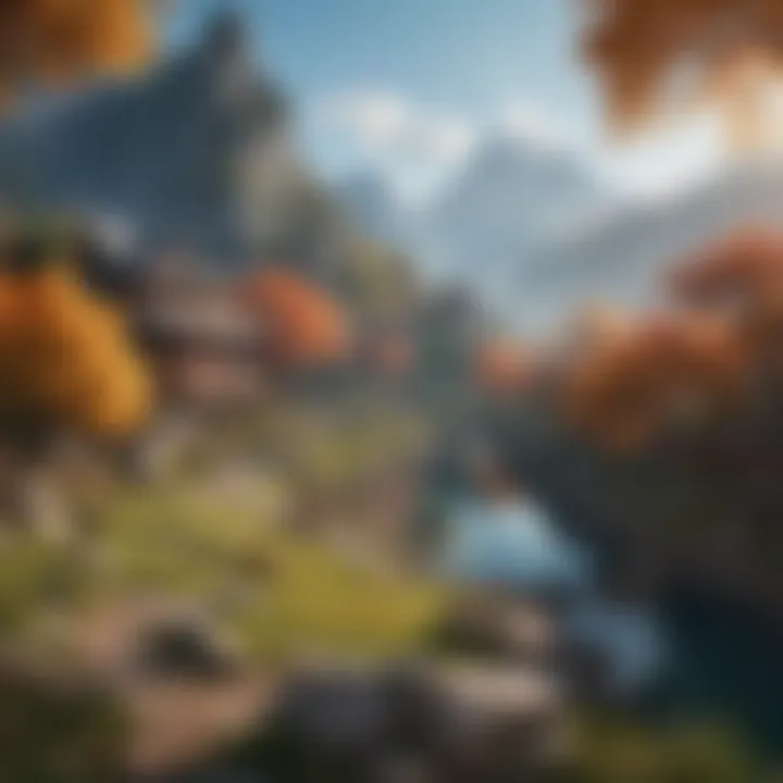 A vibrant landscape of Teyvat, illustrating the artistic influences of anime.