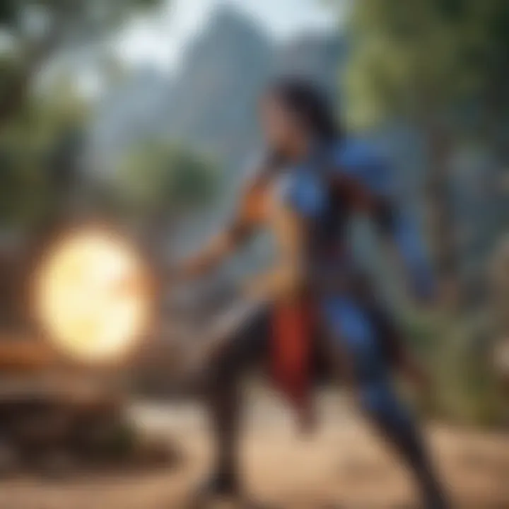 A character characterizing elemental abilities in combat.