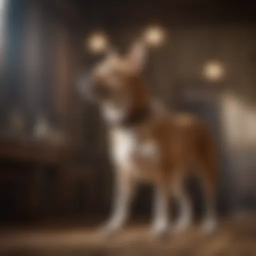 Graceful canine performer in a film scene