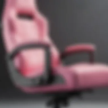 Detailed view of the premium materials used in the GTPlayer pink chair