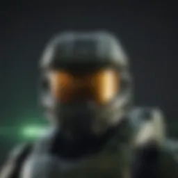 Halo-themed Xbox Series X glowing in the dark