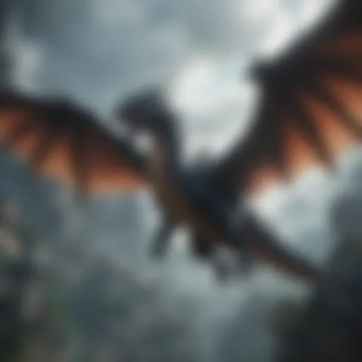 Mystical Wyvern flying over Ishgard