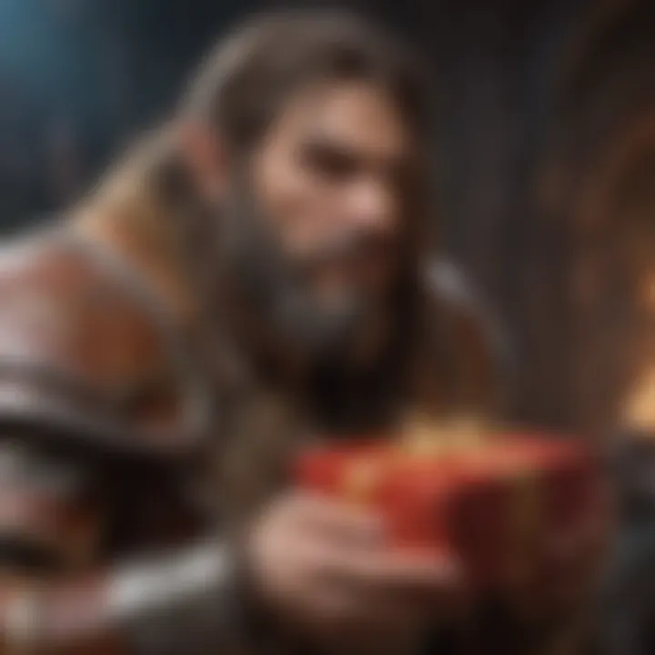 A character in World of Warcraft receiving a gift