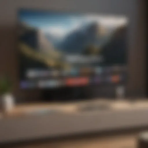 Setup of Apple TV connected to a large screen