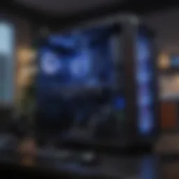 Showcasing a state-of-the-art gaming PC with RGB lighting