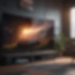 A sleek, modern TV displaying vibrant gaming graphics