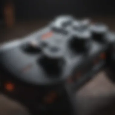 Close-up of high-tech buttons and triggers on a pro controller