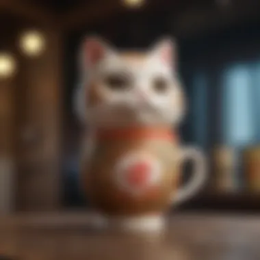 Intricate Artistry of Lucky Cat Cup