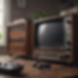 Classic console television showcasing vintage gaming