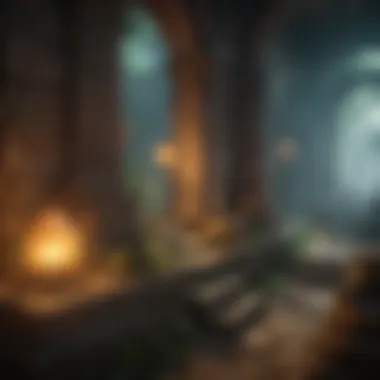 Uncovering Ancient Secrets Ancient ruins with glowing mystical artifact