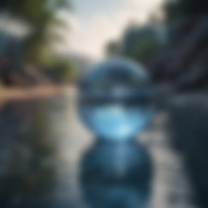 Tranquil Blue Water Reflection
