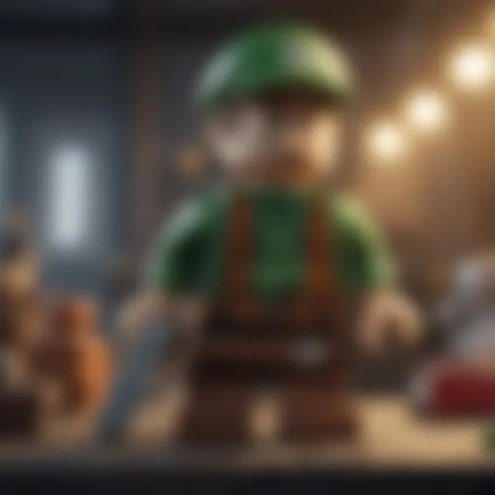 Creative Assembly of Luigi Lego Figurine