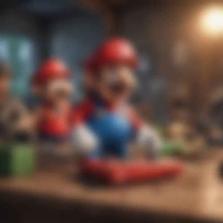 Enthusiasts enjoying Mario-themed gaming together