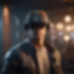 Gamer immersed in virtual reality
