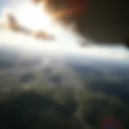 A stunning aerial view of a digital landscape in Microsoft Flight Simulator