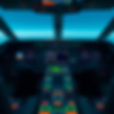 Detailed cockpit interface showcasing realistic flight controls