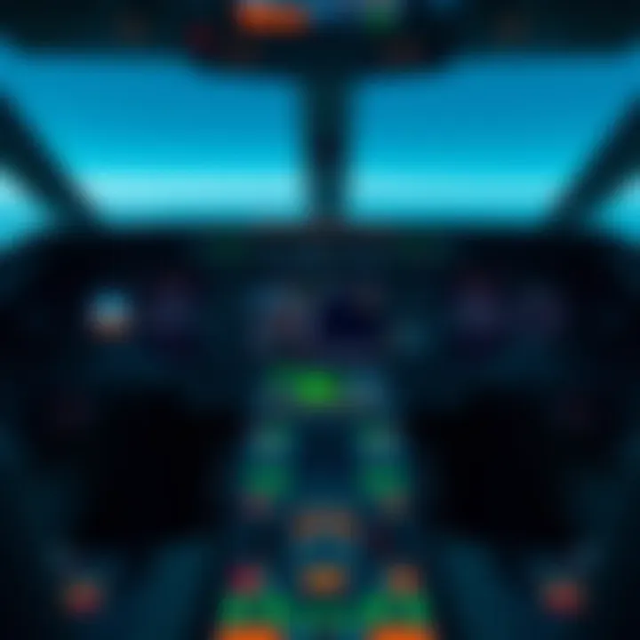 Detailed cockpit interface showcasing realistic flight controls