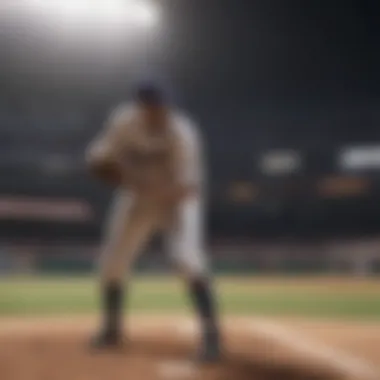 Virtual baseball game interface showcasing gameplay mechanics