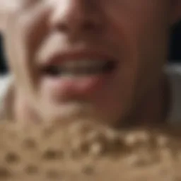 Close-up of moon dust teeth powder in a natural setting