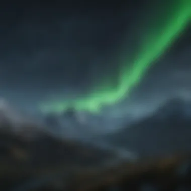 Magical Aurora Borealis Over Skyrim Mountains