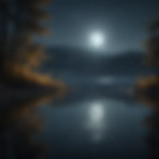 Mystical moonlight reflecting on still waters