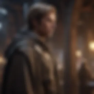 Jedi apprentice gazing at the iconic Jedi cloak