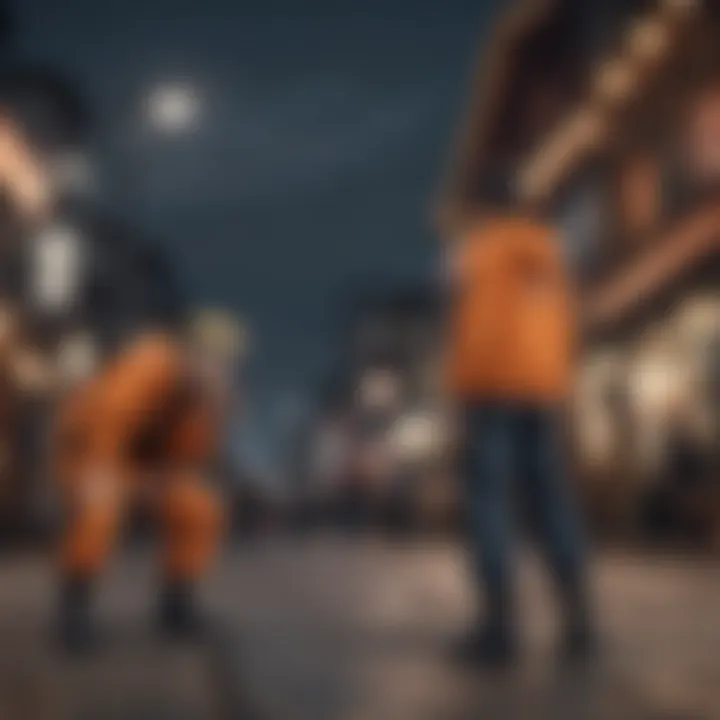 A thematic depiction of casual viewers and die-hard fans engaging with Naruto content.