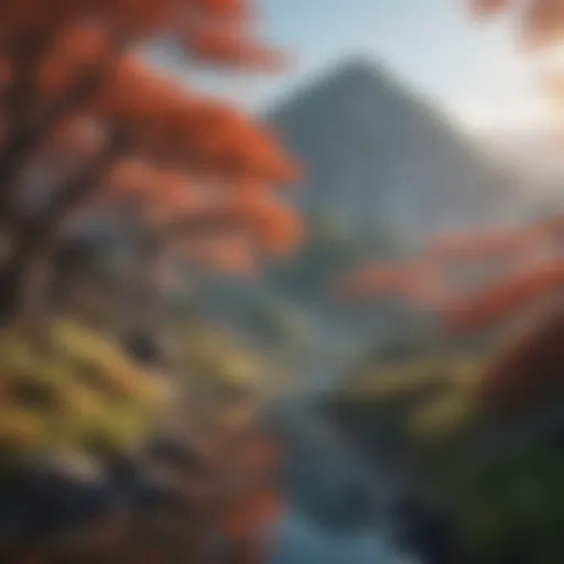 Ethereal Japanese landscape