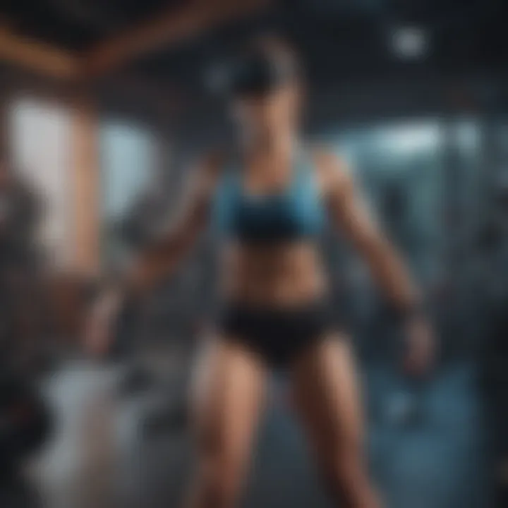 User engaging in a dynamic VR fitness program