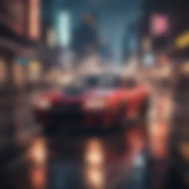 Neon Rush: Heart-Pounding Car Pursuit Explosive car chase on neon-lit city streets