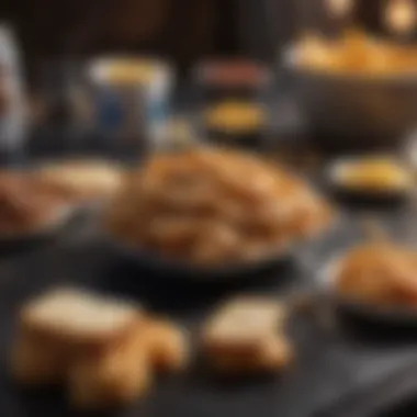 Convenient Snacks for Gaming Sessions Quick and convenient snacks laid out on a gaming table