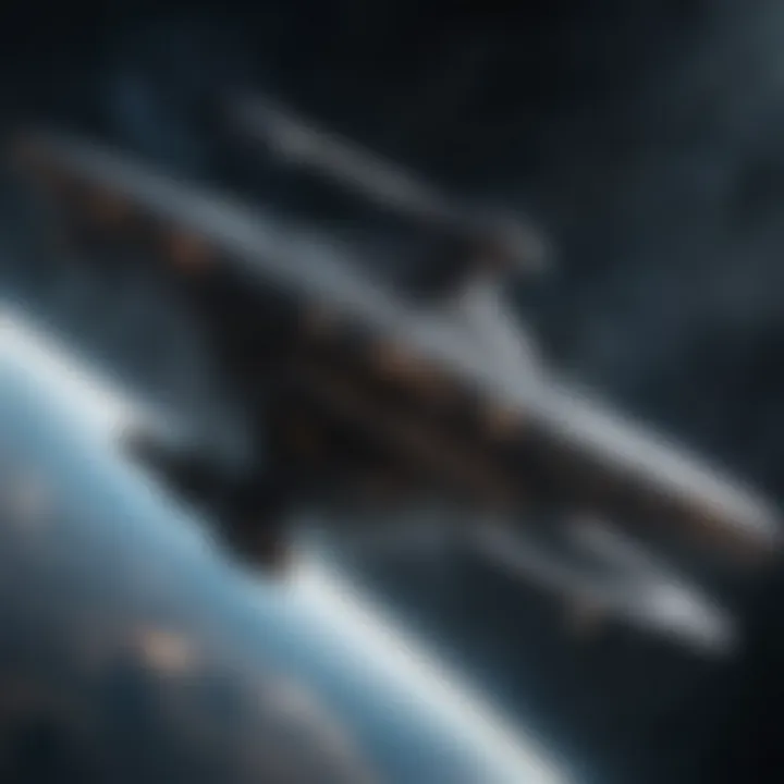 An artistic representation of iconic Star Trek starships navigating through space.