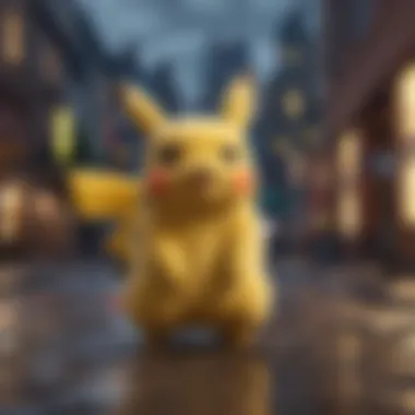 Pixelated Pikachu showcasing its electric powers