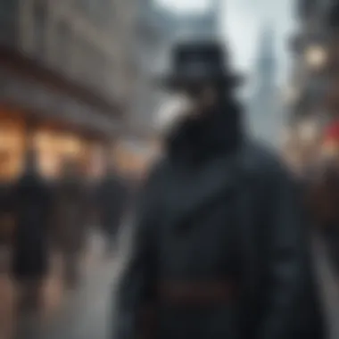 Plague Doctor in Crowded Square