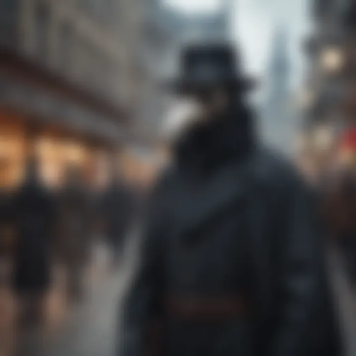 Plague Doctor in Crowded Square