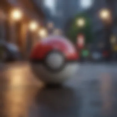 A dynamic depiction of a Pokeball in action capturing a Pokemon