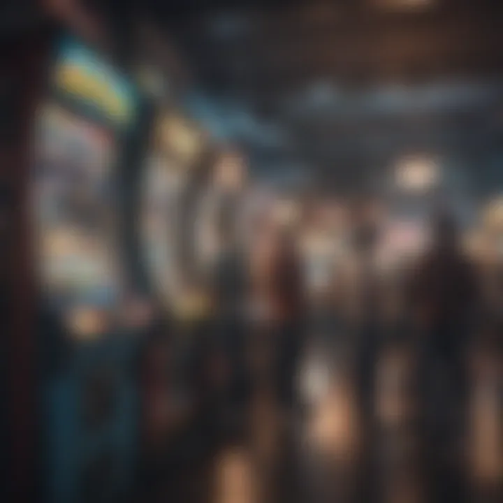 Pokemon Arcade Machine Crowd Gathering Around for Gameplay