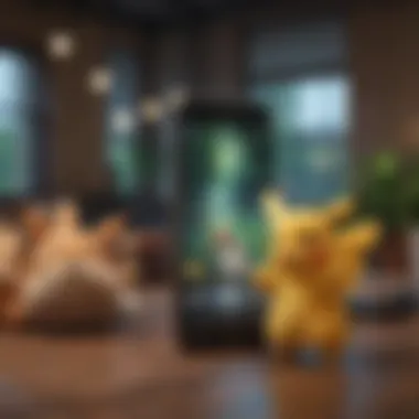 A user enjoying Pokémon content on a smart device.