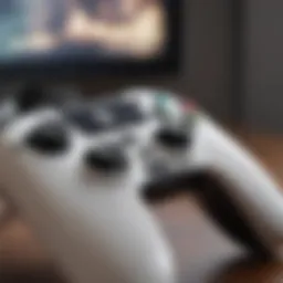 Close-up view of the PowerA Enhanced Wired Controller showcasing its ergonomic design.