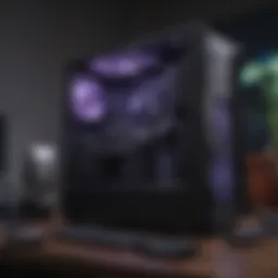 A sleek preassembled gaming PC setup showcasing advanced cooling features.