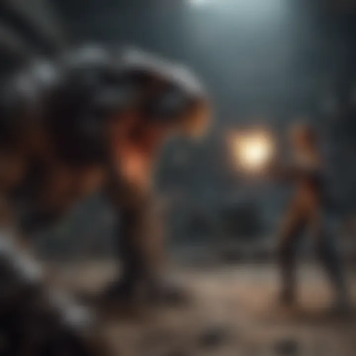 Gameplay mechanics illustrating interactive elements and combat strategies.