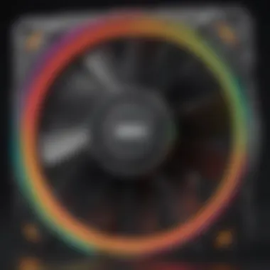 Detailed Design of a 120mm RGB Case Fan Close-up of a 120mm RGB case fan highlighting its design