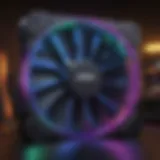 Vibrant RGB case fans illuminating a gaming setup