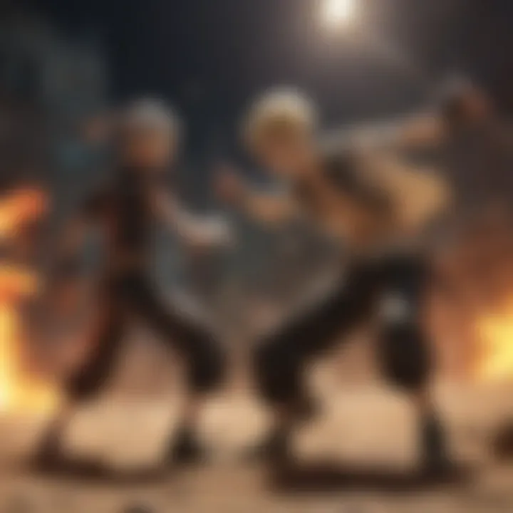 A colorful depiction of a key battle scene, illustrating the show's unique animation style and action choreography.
