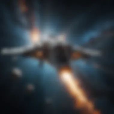 Spacecraft soaring through galaxies