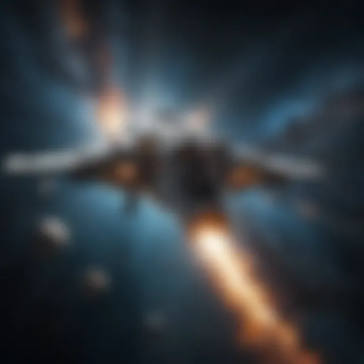 Spacecraft soaring through galaxies