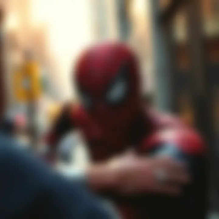 Artistic interpretation of Spider-Man reflecting societal themes